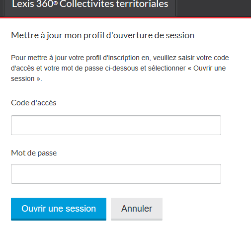 Modifier un mot de passe Lexis 360